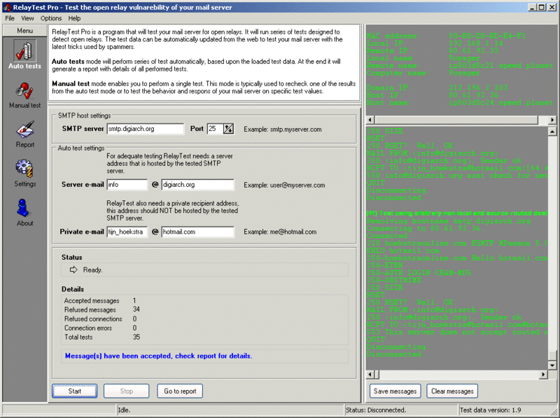 RelayTest Screenshot